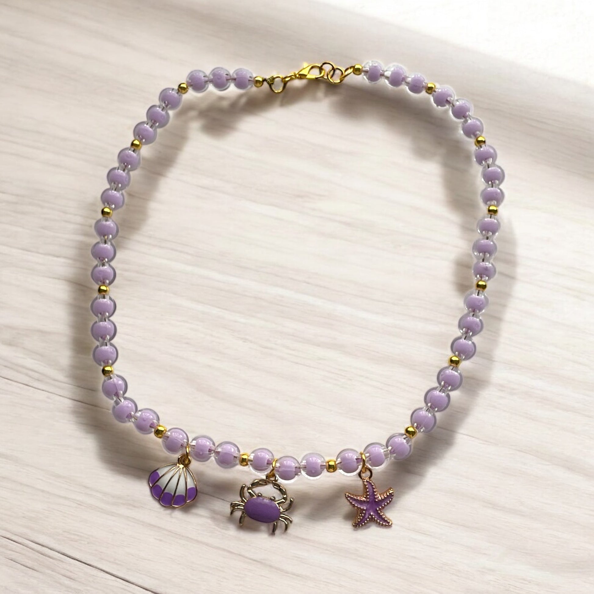 Collar tropical rosa bebé